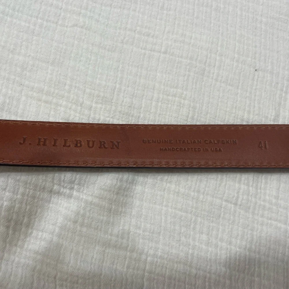J. HILBURN COGNAC LEATHER BELT SIZE 41